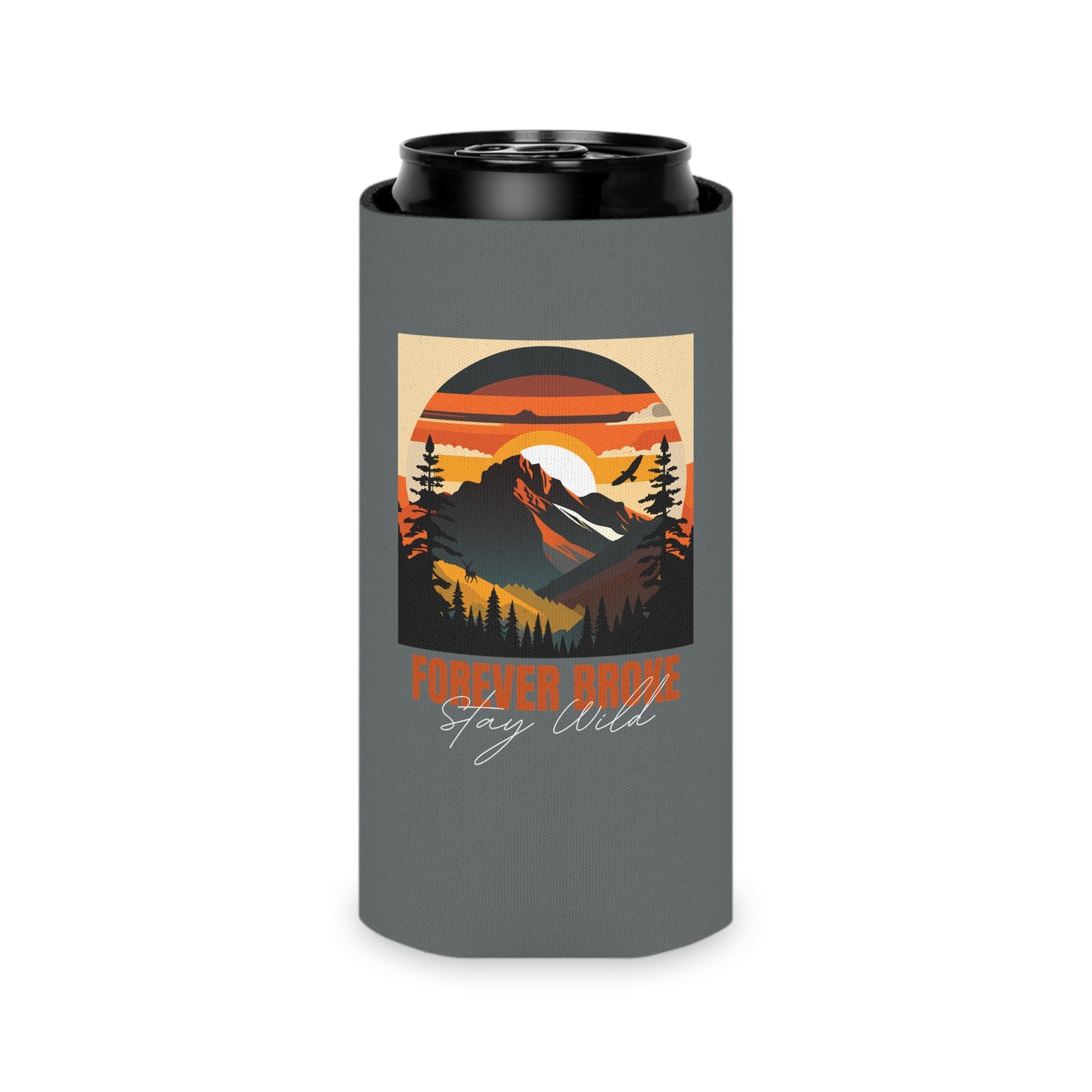 Stay Wild Koozie- Grey